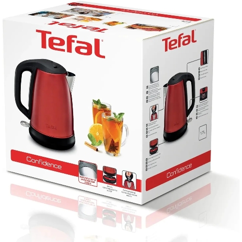 Чайник электрический Tefal KI270530 1.7л. 2400Вт красный (корпус: металл)