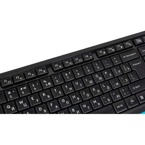 Комплект клавиатура+мышь A4Tech FStyler FG1010 беспроводной, USB, 2000 DPI, чёрный/синий