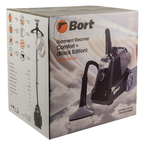 Отпариватель Bort Comfort + Black Edition черный, 2350 Вт, 70 г/мин, 3000 мл