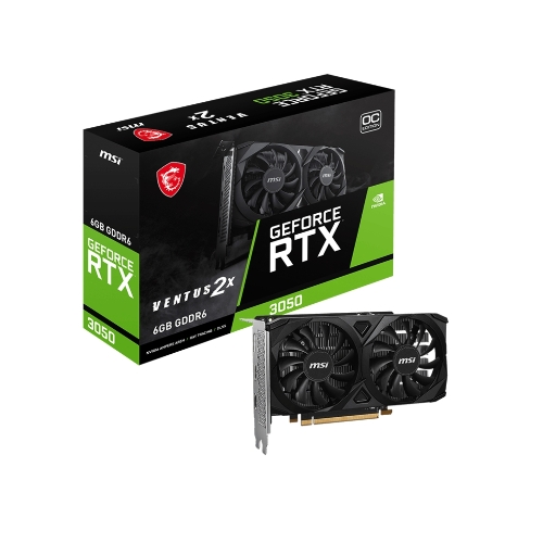 Видеокарта MSI RTX 3050 VENTUS 2X E 6G OC NVIDIA RTX 3050 6Gb, GDDR6, PCI-E 4.0, HDMIx2 DPx1 HDCP