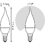 Лампа светодиодная Gauss 9.5Вт цок.:E14 свеча 220B св.свеч.бел.теп. (упак.:10шт) (104101110)