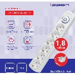 Сетевой фильтр Ippon BK-6-EU-1.8-10-W 1.8 м, 6 розеток, белый, коробка
