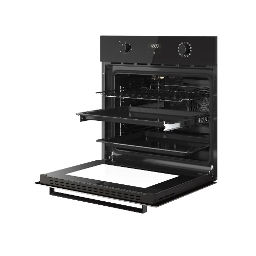 Духовой шкаф Kuppersberg HF 678 B, High-Tech, 70 л, дисплей, поворотное/сенсорное управление, таймер, макс. температура 300 градусов, телескопические направляющие (на 1 уровень), черный