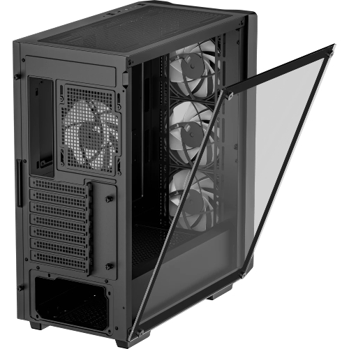 Компьютерный корпус Deepcool CC560 ARGb V2 без БП, боковое окно (закаленное стекло), 3x120мм ARGb LED вентилятор спереди и 1x120мм ARGb LED вентилятор сзади, черный, ATX