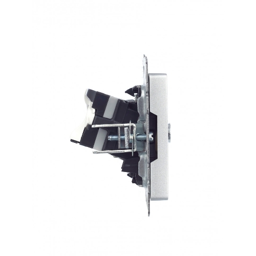 Розетка телевизионная двойная TV+RJ45 IEK Brite РТВ/РК12-БрА (BR-AK20-1-K47) кат.5E алюминий