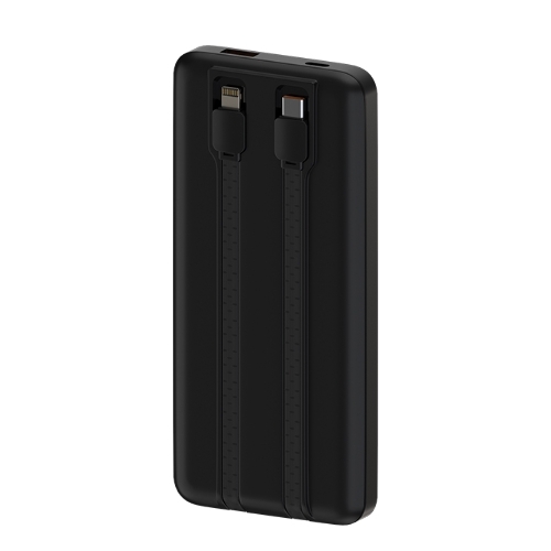 Портативный аккумулятор Maxvi PB10-10 10000 мАч, 2A USB + кабели: Type-C/Lightning
