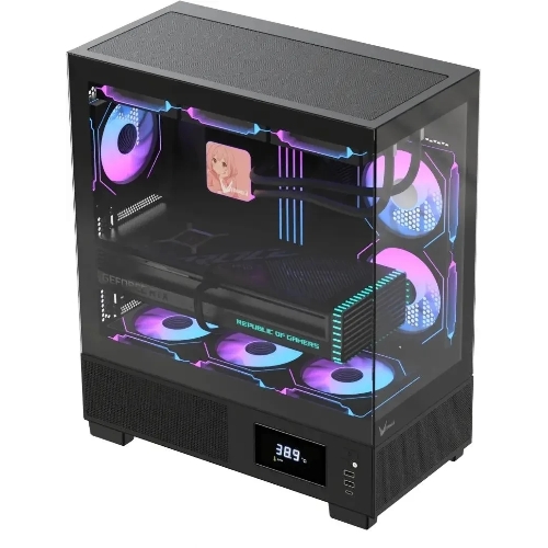 Компьютерный корпус AeroCool/Formula Crystal E1 Floe черный без БП ATX 5x120мм 3x140мм 2xUSB 3.0 1xUSB3.1 audio bott PSU
