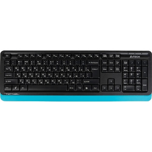 Комплект клавиатура+мышь A4Tech FStyler FG1010 беспроводной, USB, 2000 DPI, чёрный/синий