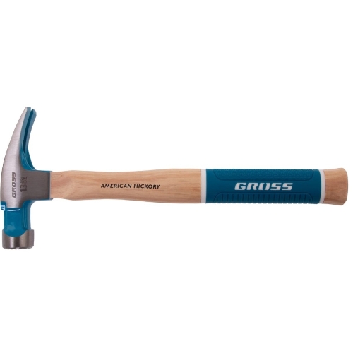 Молоток-гвоздодер Gross AMERICAN HICKORY 380 г, угол 75, магнит, обрезиненная рукоятка