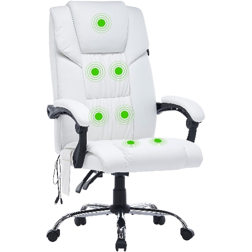 Кресло Cactus CS-CHR-OC02M-WT белый, экокожа