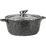 Кастрюля Lara LR02-207 Rio 30 см, 7.3 л, мрамор, капсулированное индукционное дно, крышка