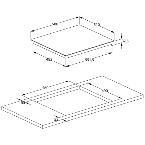 Встраиваемая электрическая варочная панель Beko HIC 64402 T, черный