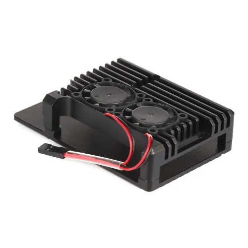 Корпус Qumo Aluminum case with double black fans, Raspberry Pi 4, black(RS010)