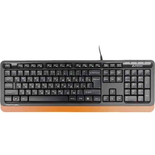 Клавиатура проводная A4Tech Fstyler FK10, USB, черный/оранжевый