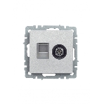 Розетка телевизионная двойная TV+RJ45 IEK Brite РТВ/РК12-БрА (BR-AK20-1-K47) кат.5E алюминий