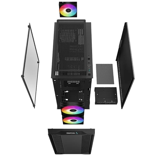 Компьютерный корпус DeepCool CC360 ARGb (R-CC360-BKAPM3-G-1) (mATX, без БП, 2xUSB, с окном)
