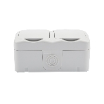 Блок из 2 розеток горизонтальный Kranz Mini OG открытой установки с заземлением, IP54 белый