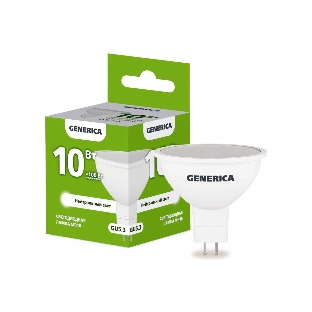 Лампа светодиодная GENERICA LL-MR16-10-230-40-GU5-G MR16 10 Вт софит 4000К GU5.3 230В