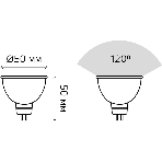Лампа светодиодная Gauss 101505105 MR16 5 Вт 3000К тепл. бел. GU5.3 500 лм 150-265В FROST