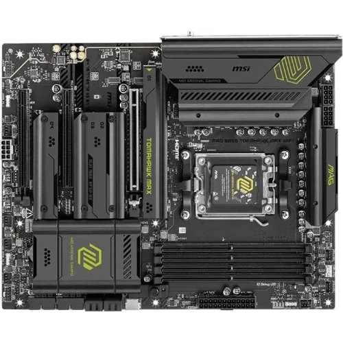 Материнская плата MSI MAG B850 TOMAHAWK MAX WIFI, AM5, AMD B850, 4xDDR5, 4xSATA, 4xM.2, 3xPCI-E x16, 1xHDMI, 1x5Gb LAN, 2xUSB-A 5Gbps, 4xUSB-A 2.0, 3xUSB-C 10Gbps, 7.1, Wi-Fi 7, Bluetooth 5.4, ATX