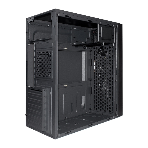 Компьютерный корпус Miditower ExeGate AA-440-UNS400 (ATX, БП UNS400 с вент. 12см, 2*USB, аудио, черный)