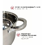 Набор посуды WEBBER BE-616/6 из нерж.стали 6 пр. 2,1 л, 2,9 л, 3,9 л со стеклянными крышками В наборе 6 предметов: кастрюля со стеклянной крышкой 16х10,5 см; 2,1 л кастрюля со стеклянной крышкой 18х11,5 см; 2,9 л кастрюля со стеклянной крышкой 20х12,5см; 3,9л Толщина стали 0,5 мм