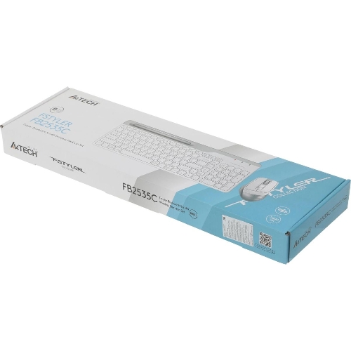 Комплект клавиатура+мышь A4Tech FStyler FB2535C беспроводной, USB + Bluetooth, 2000 DPI, белый
