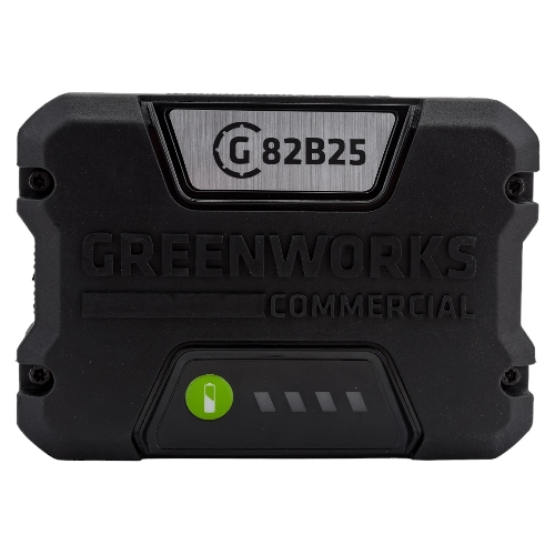 Аккумулятор GreenWorks G82B2, 82V, 2,5 А.ч (2914907) - это литий ионная (Li-ion) батарея, силой тока 2,5 ампер/час и выполненная по самым передовым технологиям. Применяется в линейке всех устройств Greenworks 82V Commercial. Аккумулятор состоит из ячеек производства японской компании LG. Ячейки этого производителя обладают самыми высокими показателями по емкости и выдаваемому напряжению, и относятся к классу A++. Батарея снабжена специальной платой управления, благодаря которой ячейки заряжаются и разряжаются равномерно и одновременно, что значительно продлевает срок жизни аккумулятора (среднее время 7 лет), а также отсутствует эффект потери мощности инструмента при разряде. Для надежной работы аккумулятор снабжен чипом, который защищает его от перезаряда, перегрева и глубокого разряда.Благодаря высокотехнологичным ячейкам, плате управления и защитному чипу, аккумулятор обладает долгим сроком службы - до 2000 циклов заряда-разряда. Корпус - ударопрочный