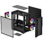 Компьютерный корпус DeepCool CC360 ARGb (R-CC360-BKAPM3-G-1) (mATX, без БП, 2xUSB, с окном)