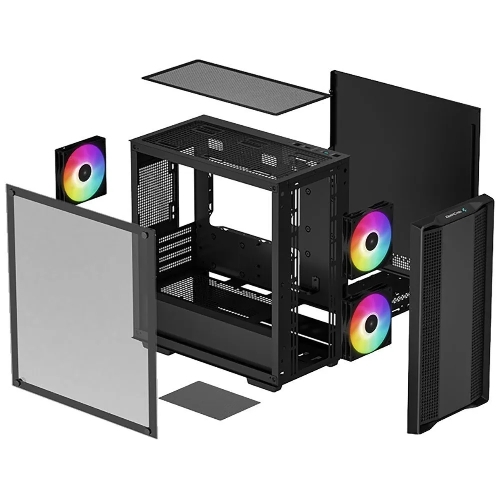 Компьютерный корпус DeepCool CC360 ARGb (R-CC360-BKAPM3-G-1) (mATX, без БП, 2xUSB, с окном)