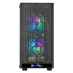 Компьютерный корпус Silverstone SST-PS15B-PRO Precision Mini Tower Micro ATX Computer Case, tempered glass, 2x 120мм ARGb, 1x ARGb Controller, black