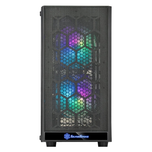 Компьютерный корпус Silverstone SST-PS15B-PRO Precision Mini Tower Micro ATX Computer Case, tempered glass, 2x 120мм ARGb, 1x ARGb Controller, black