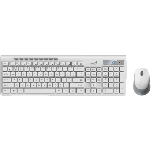 Комплект клавиатура+мышь Genius SlimStar 8230 беспроводной, USB + Bluetooth, 1000 DPI, белый