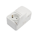 Блок из 2 розеток горизонтальный Kranz Mini OG открытой установки с заземлением, IP54 белый