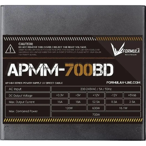 Блок питания Aerocool/Formula APMM-700BD, 700Вт, 80 PLUS Bronze, 120мм, черный