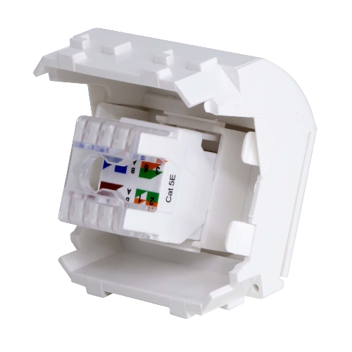 Розетка компьютерная DKC Brava 76655B R J 45 кат. 5e, белая, 2 мод