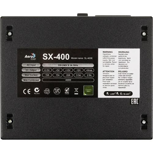 Блок питания Aerocool/Formula SX-400, 400W, 400Вт, 80мм, черный