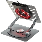 Подставка для ноутбука Digma D-NCP170-1xRGb110-360 17" 240x230x50мм 28дБ 2xUSB 1x 110ммFAN 940г Fan-control алюминий серый