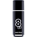 Флешка USB Smartbuy Glossy series black (SB8GbGS-K), 8Gb, USB 2.0, R/W 25/15, черный
