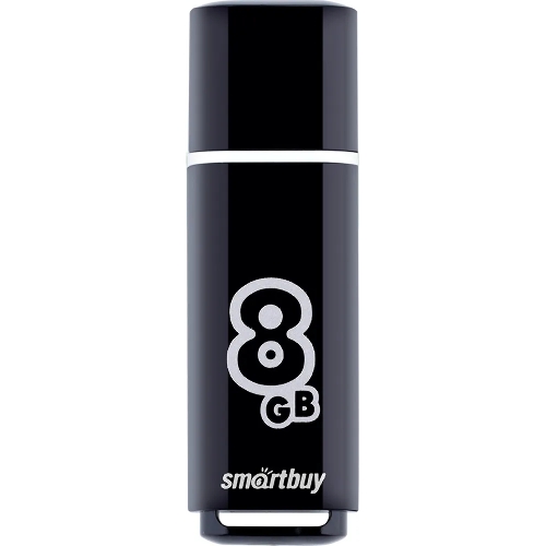 Флешка USB Smartbuy Glossy series black (SB8GbGS-K), 8Gb, USB 2.0, R/W 25/15, черный