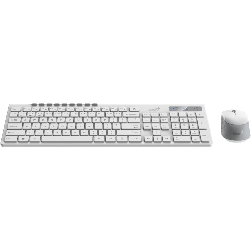 Комплект клавиатура+мышь Genius SlimStar 8230 беспроводной, USB + Bluetooth, 1000 DPI, белый