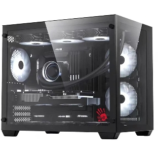 Компьютерный корпус Bloody BD-CC108 черный без БП mATX 9x120мм 2xUSB 3.0 audio bott PSU