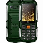 Мобильный телефон BQ 2430 Tank Power зеленый/серебристый