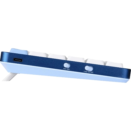 Клавиатура Redragon Eva Pro гибридная, USB Type-A, Bluetooth, радиоканал, белый/синий