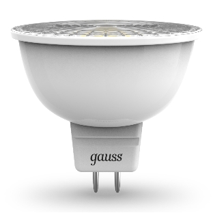 Лампа светодиодная Gauss 101505105 MR16 5 Вт 3000К тепл. бел. GU5.3 500 лм 150-265В FROST