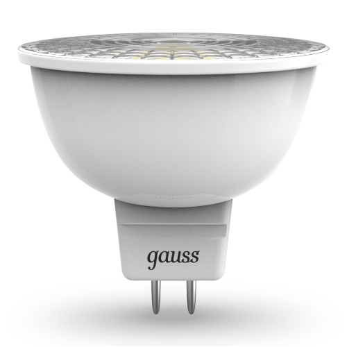 Лампа светодиодная Gauss 101505105 MR16 5 Вт 3000К тепл. бел. GU5.3 500 лм 150-265В FROST