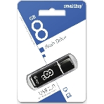 Флешка USB Smartbuy Glossy series black (SB8GbGS-K), 8Gb, USB 2.0, R/W 25/15, черный