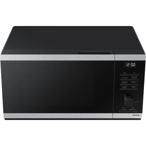 Микроволновая печь Samsung MG23DG4524ATBW нержавеющая сталь/черный 23 л, 800 Вт, переключатели - поворотный механизм