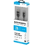 Кабель Maxvi MC-15T black, USB-A - Type-C, 2A ток макс. нагрузки 2А, макс. напряжение 5V; стандарт USB 2.0; плоский кабель, длина 1м, оплетка TPE, металлические корпуса разъемов, цвет черный