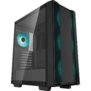 Компьютерный корпус Deepcool CC560 ARGb V2 без БП, боковое окно (закаленное стекло), 3x120мм ARGb LED вентилятор спереди и 1x120мм ARGb LED вентилятор сзади, черный, ATX
